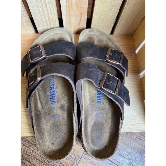 Women's Shoes Birkenstock Arizona Slide Sandals Brown 38 - Picture 3 of 8